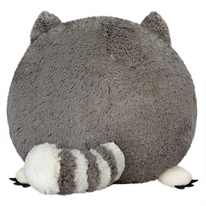A back view of the plush baby raccoon