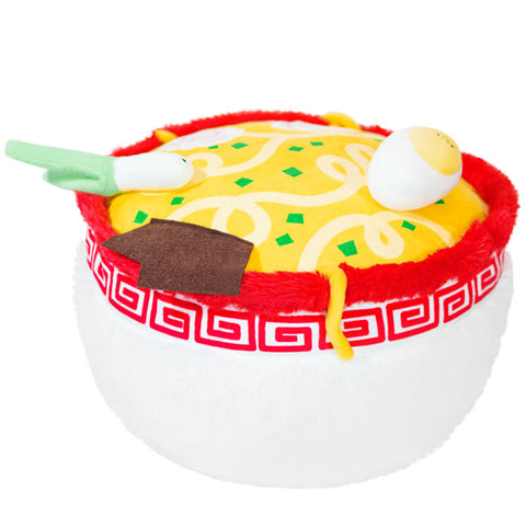 A back-angle view of the plush ramen bowl