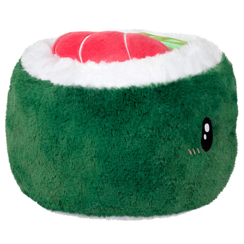 A side view of the plush sushi roll