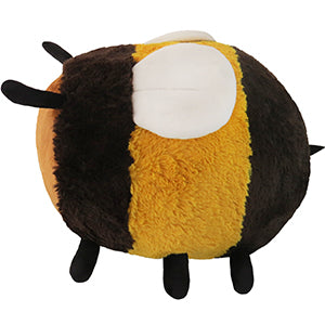 A side view of the plush bumblebee on a white background