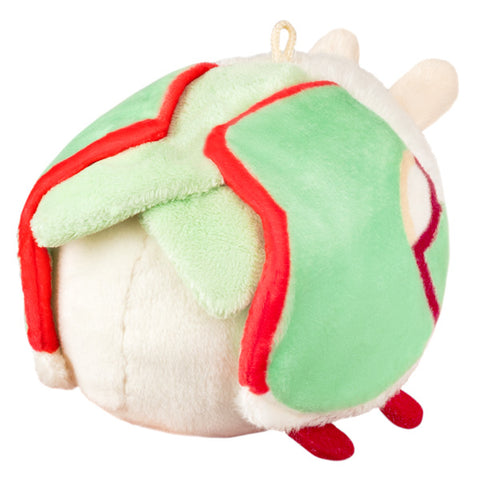 A back-angle view of the plush Luna Moth keychain
