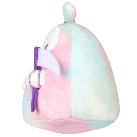 Side view of the plush tie dye reaper keychain