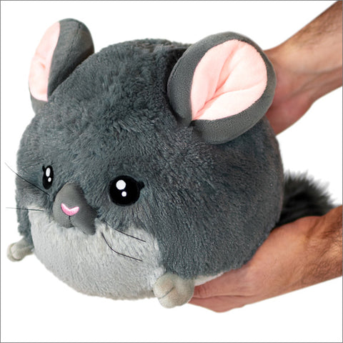 A round plush chinchilla held in two hands