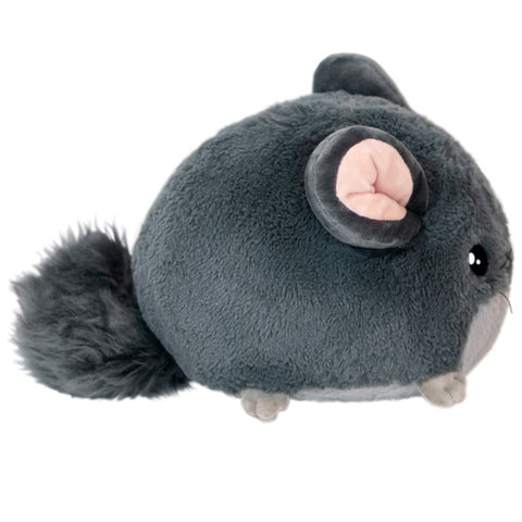 A side view of the plush Chinchilla. Its body is very round.
