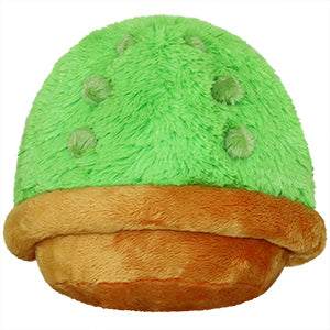 A back view of the plush cactus on a white background