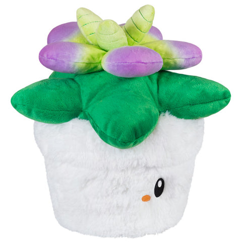A side view of the plush succulent toy on a white background