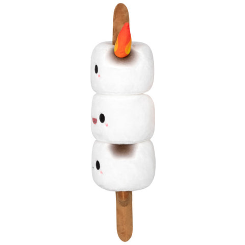 Image shows a side view of the stuffed marshmallow stick