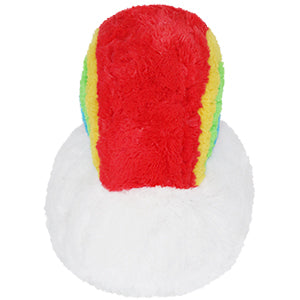 A side view of the plush rainbow