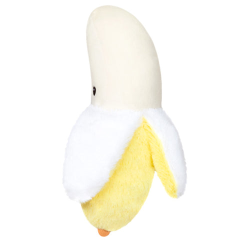A side view of the plush banana