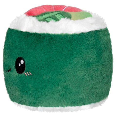 A side view of the plush sushi roll