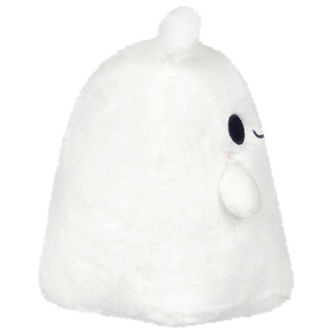 A side view of the plush ghost