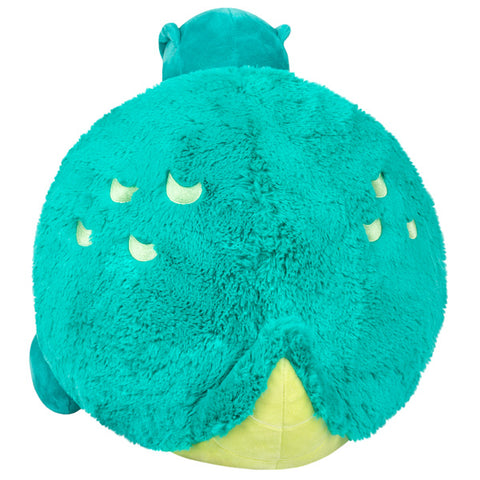A back view of the plush t-rex