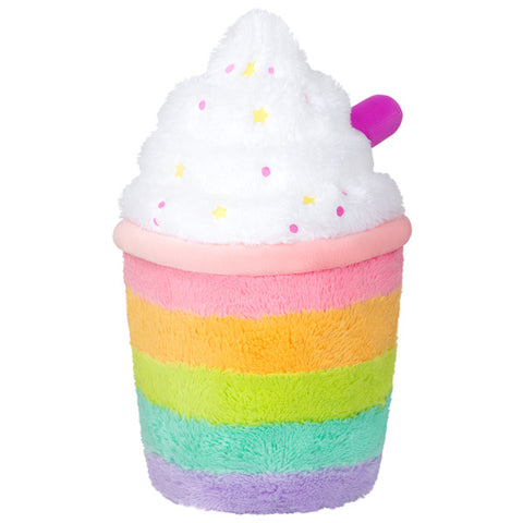 A back view of the plush unicorn latte