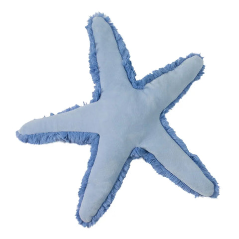 Image shows the underside of the stuffed starfish. It is a lighter blue.
