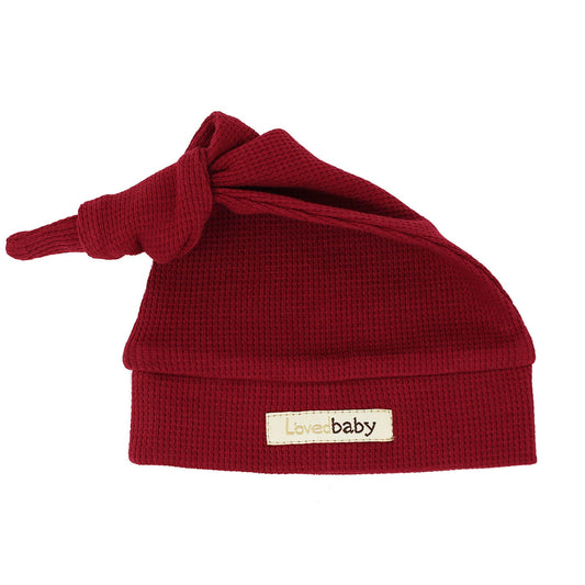 Knotted Cap - Organic Thermal (Crimson)