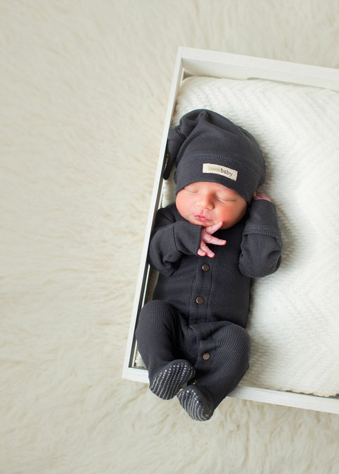 Footie (Snaps) - Organic Thermal (Coal)