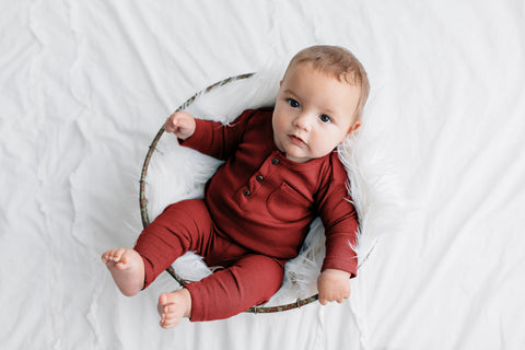 2 Piece Pajama - Organic Thermal (Crimson)