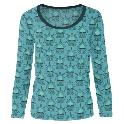 Women's Scoop Neck Tee (Long Sleeve) - Art Nouveau Floral