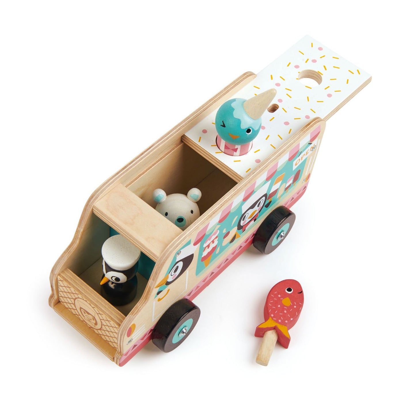 Wood Toy - Penguin's Gelato Van