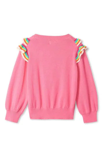 Last One - Size 3T: Ruffle Sweater - Pink Carnation