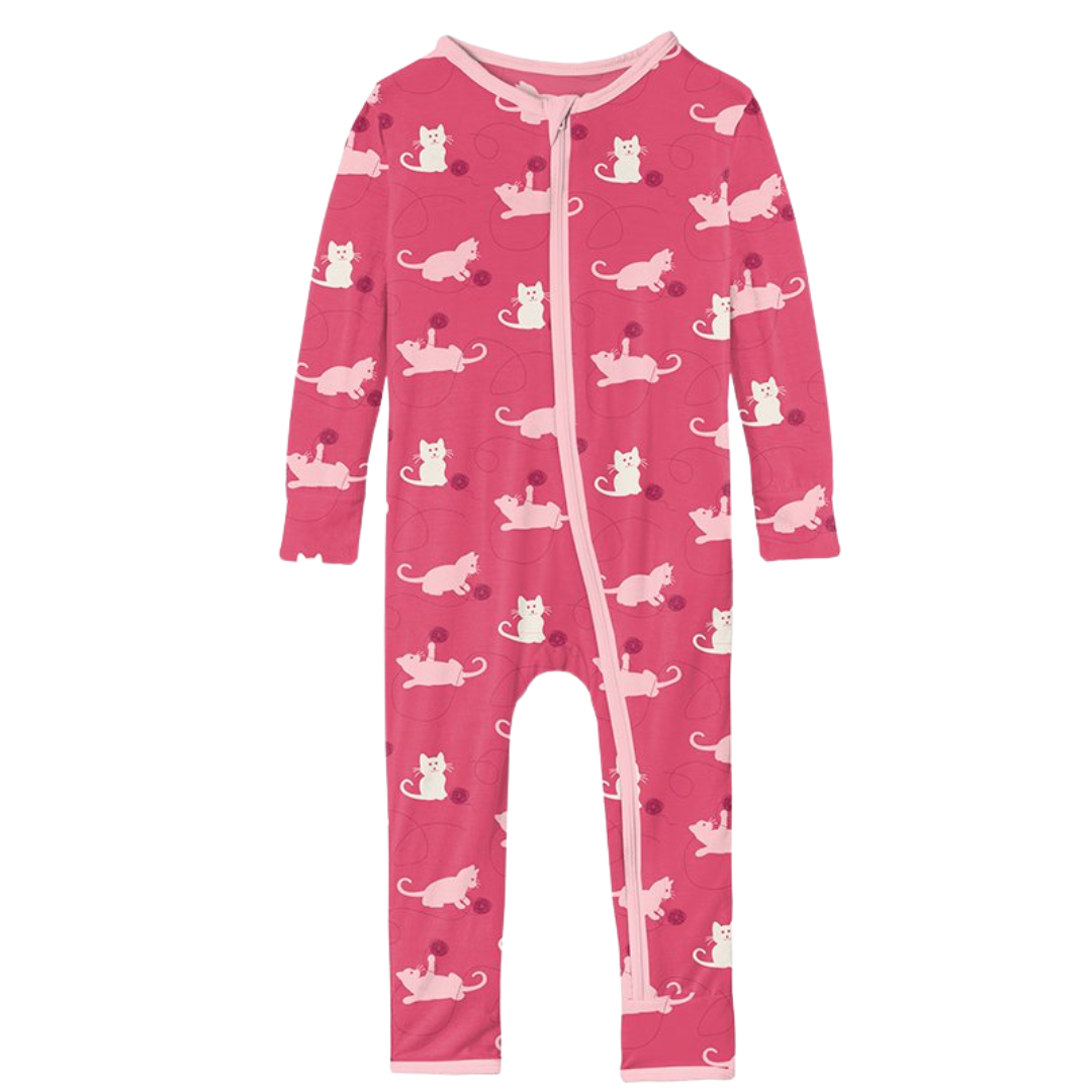 Last One - Size 4T: Coverall (Zipper) - Winter Rose Kitty