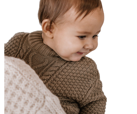 Last One - Size 18/24M: Sweater Cable Knit - Olive