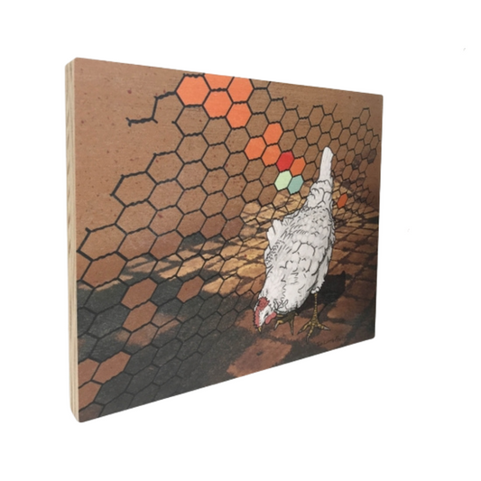 Art Block (Wood) - Country Kitchen Chicken 8x10"