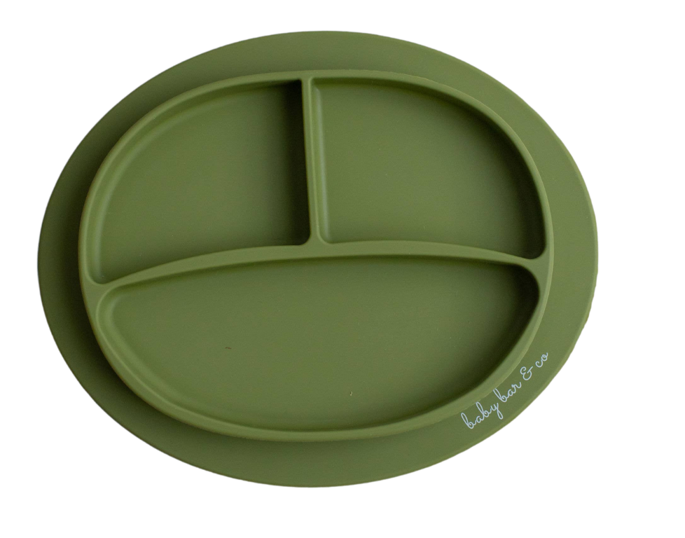 Silicone Suction Plate - Army Green