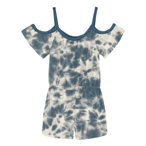 Open Shoulder Romper - Deep Sea Tie Dye