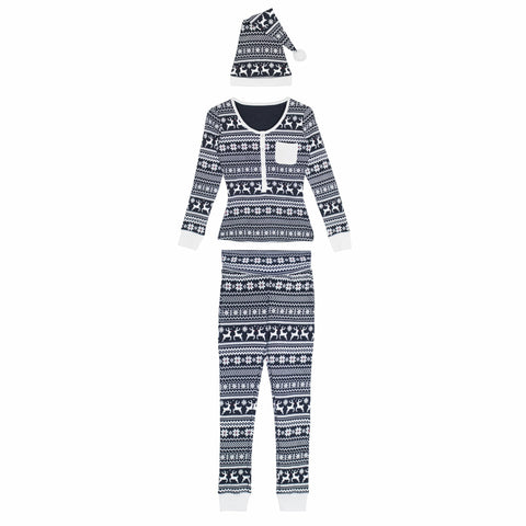 2 Piece Pajama + Cap (Women's) - Rudolph