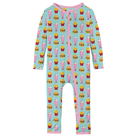 Coverall (Snaps/Zipper) - Summer Sky Cheeseburger