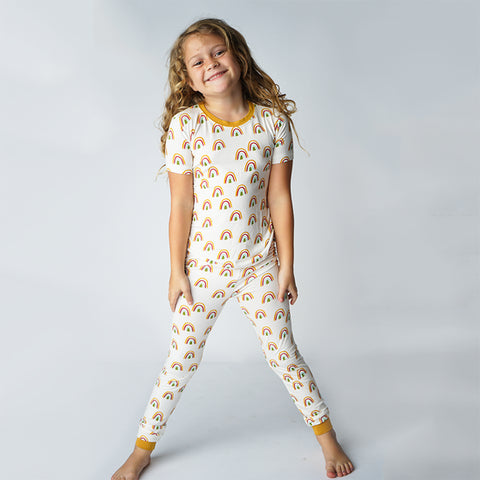 2 Piece Pajama (Short Sleeve) - Rainbow Neutral