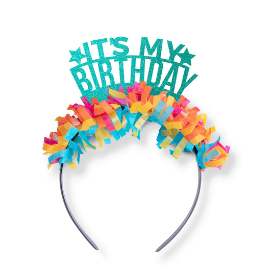 Headband Crown - It’s My Birthday Teal