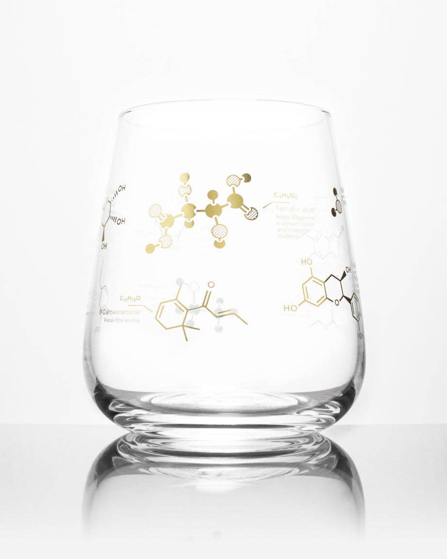 Wine Glass - Chemistry of Wine Gold Foil