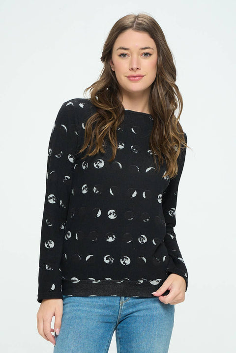 Sweater (Crew Neck) - Moon Phase Black