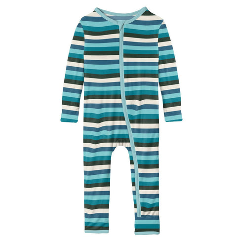 Coverall (Snaps/Zipper) - Ice Multi Stripe