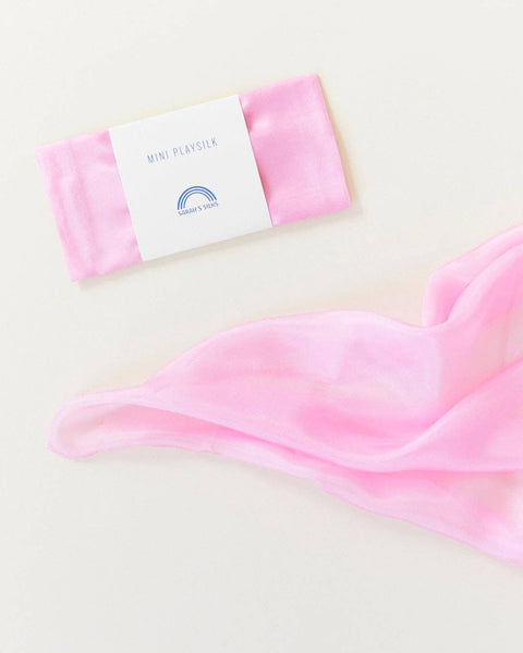 Mini Playsilks - Pink (100% Natural Silk)