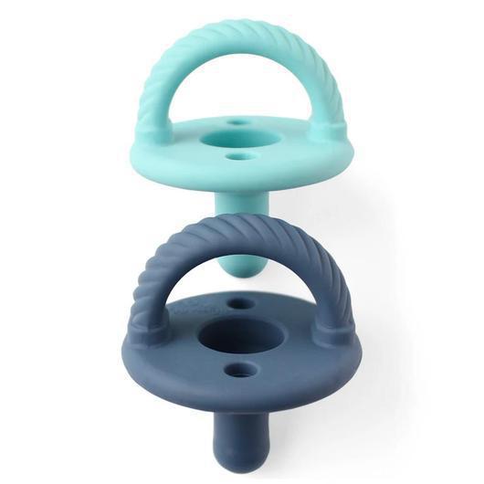 Pacifier Set - Navy + Robin's Egg Blue Cable