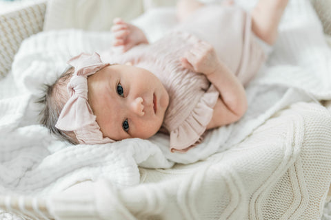 Smocked Tie Headband - Rosewater