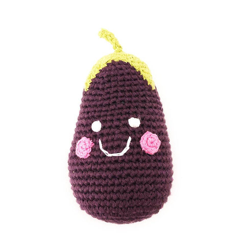 Yarn Rattle - Friendly Eggplant