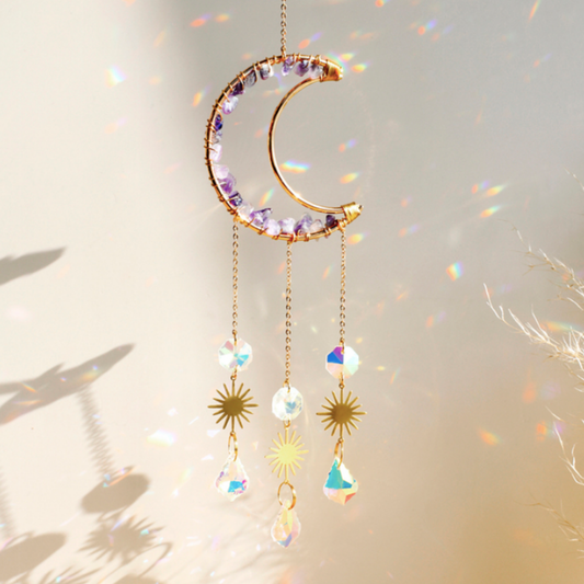 Dreamcatcher - Moon Crystal Prism (Gold & Blue)