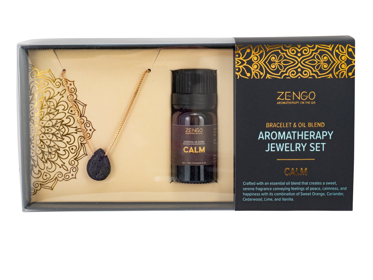 Necklace - Zengo Aromatherapy Jewelry + Oil Set - Lava