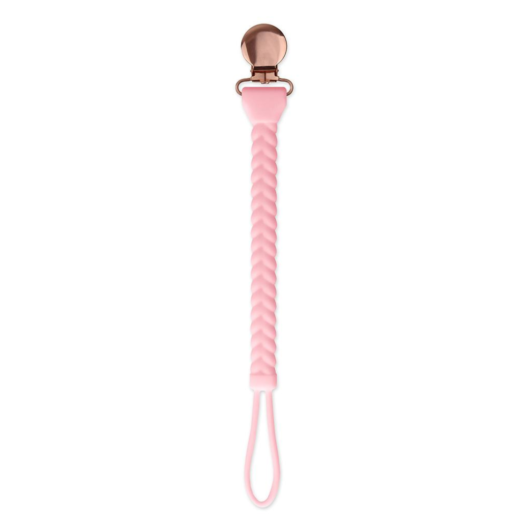 Pacifier Clip - Sweetie Strap Pink Braided