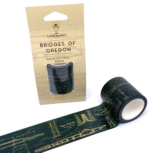 Washi Tape - Architectural Bridges Of Oregon - Forest Green