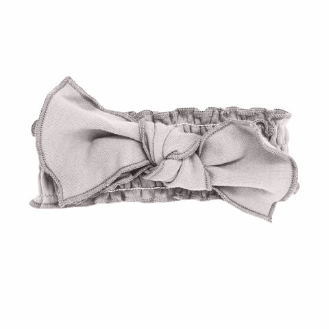 Smocked Tie Headband - Fog