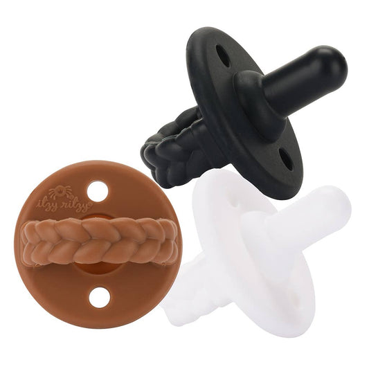 Pacifier Set Of 3 - Sweetie Soother (Coffee + Cream Braids)