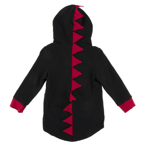 Dino Hooded Jacket (Fleece) - Midnight with Crimson