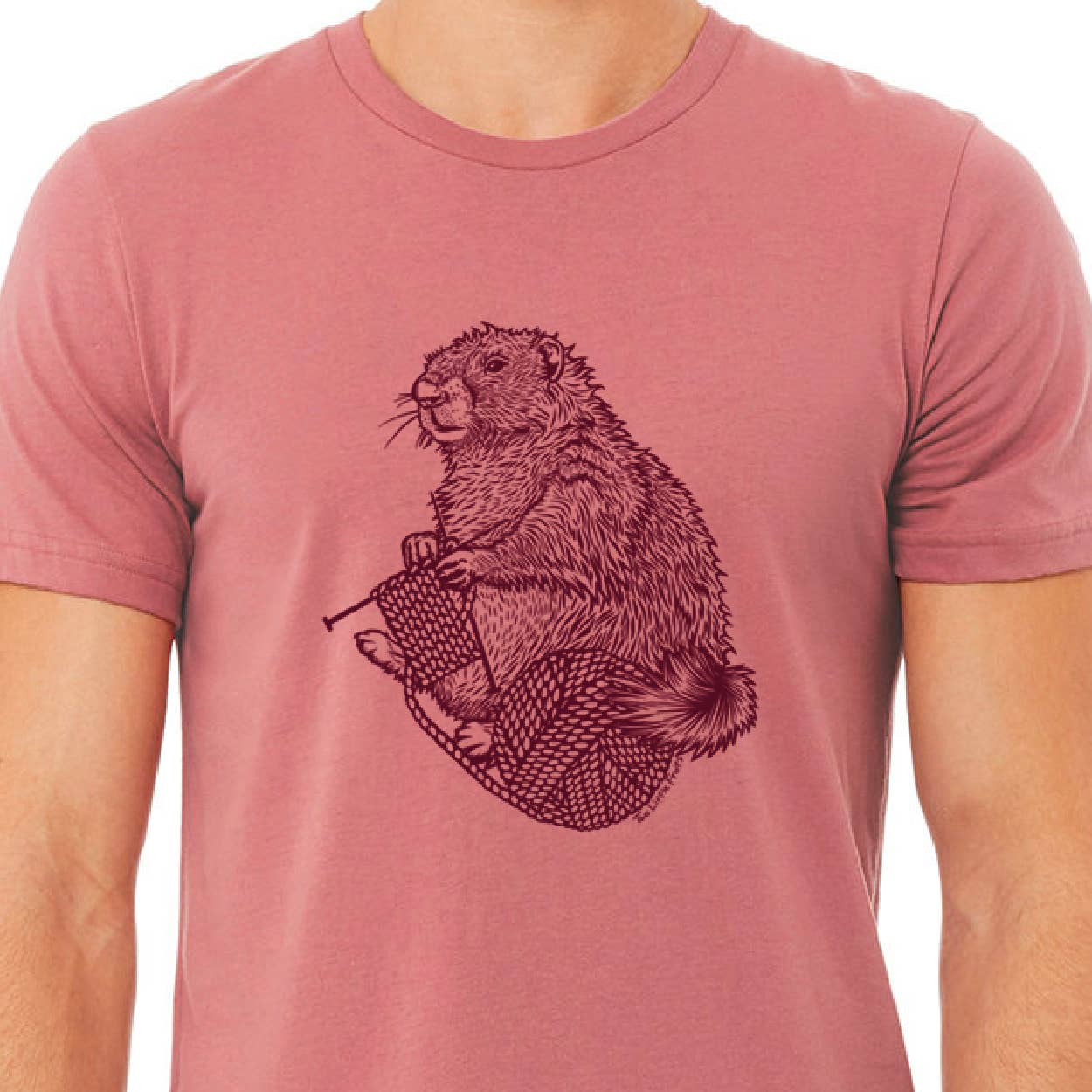 Camiseta (Unisex) - Tejer Marmota Malva