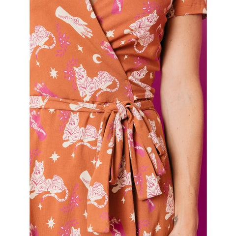 Katie Wrap Dress - Orchid Tigress