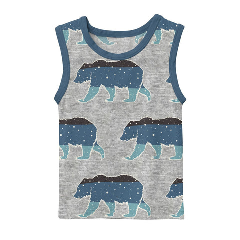 Sport Tank - Heather Mist Night Sky Bear